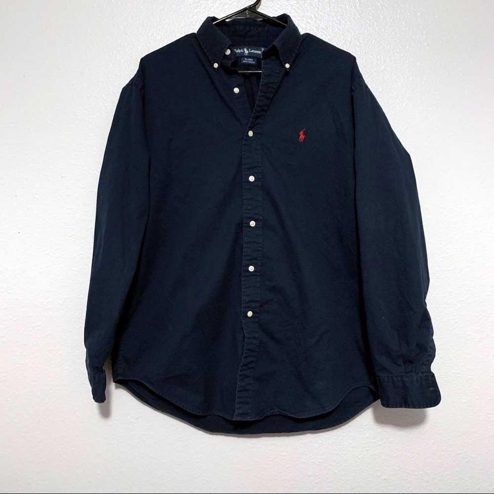 Ralph Lauren Blaire Navy Blue Button Down Shirt